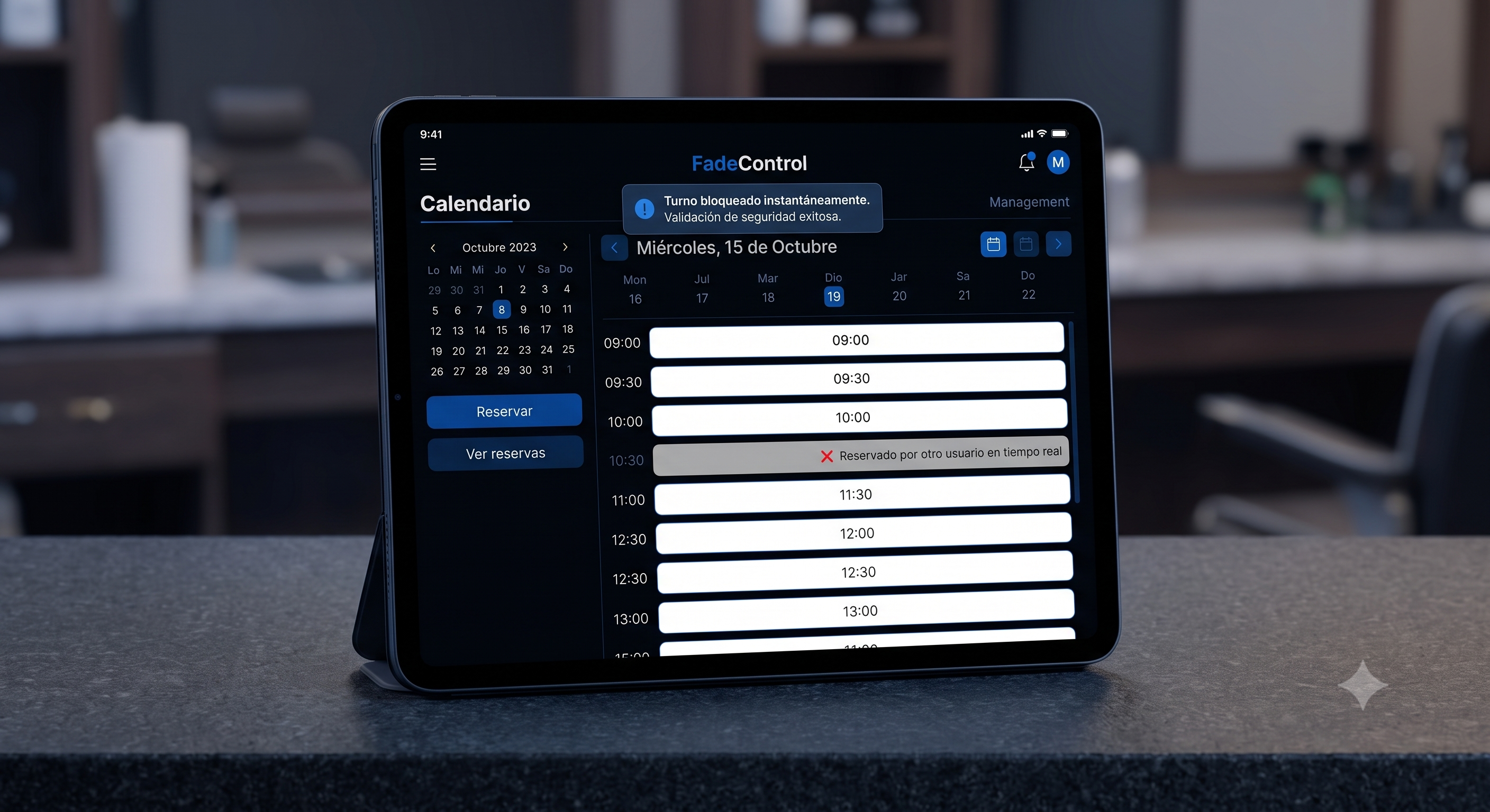 Vista del cliente: grilla inteligente anti-duplicados en TurnoSuite